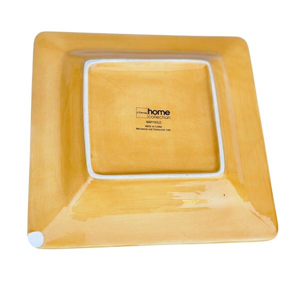 J.C Penny home collections Square salad plates 8.5 " Pesto/ Mary Gold( lot of 2) - Picture 9 of 9